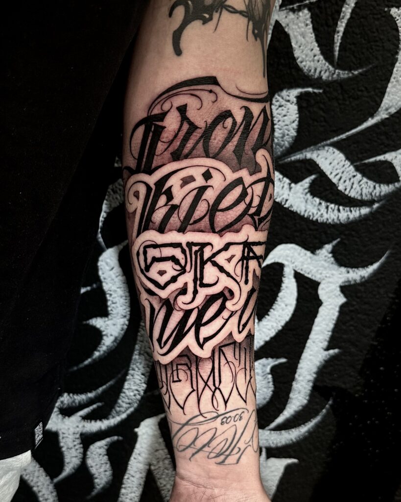 Lettering Tattoo - Anton Obsessed Tattoos 21