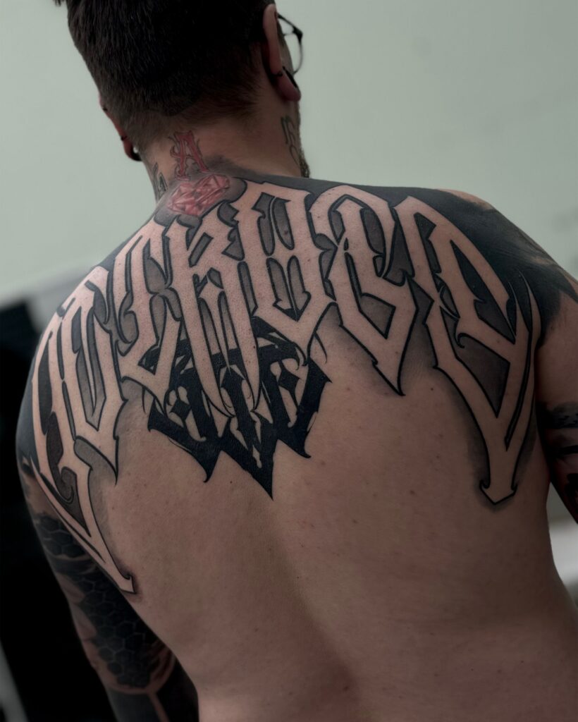 Lettering Tattoo - Anton Obsessed Tattoos 14