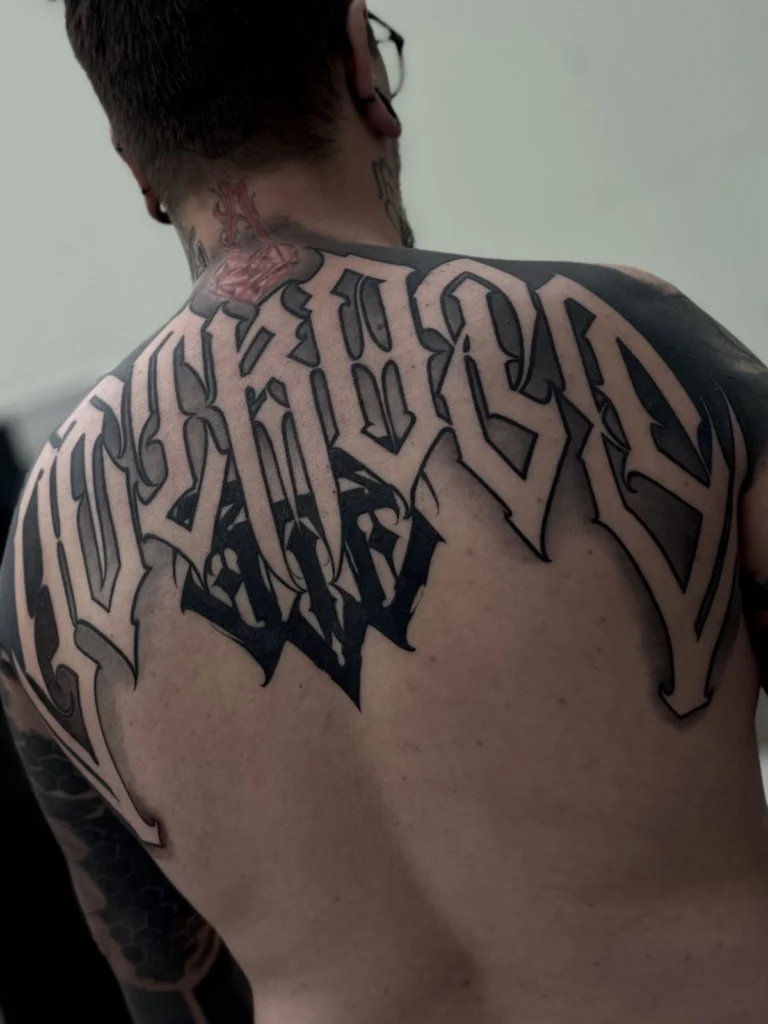 Lettering - Tattoo Artist Anton, Obsessed Tattoo 12